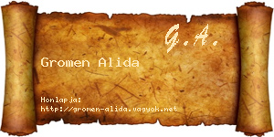 Gromen Alida névjegykártya